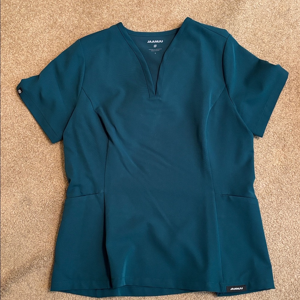Jaanuu Deep Teal V-Neck Scrub Top